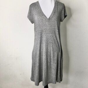 Current Elliott Women's Gray V Neck Short Sleeve T Shirt Dress Size 2/4